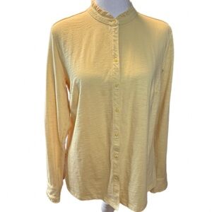 Croft $ Barrow Soft Yellow Button Down Cardigan Like New Size Small